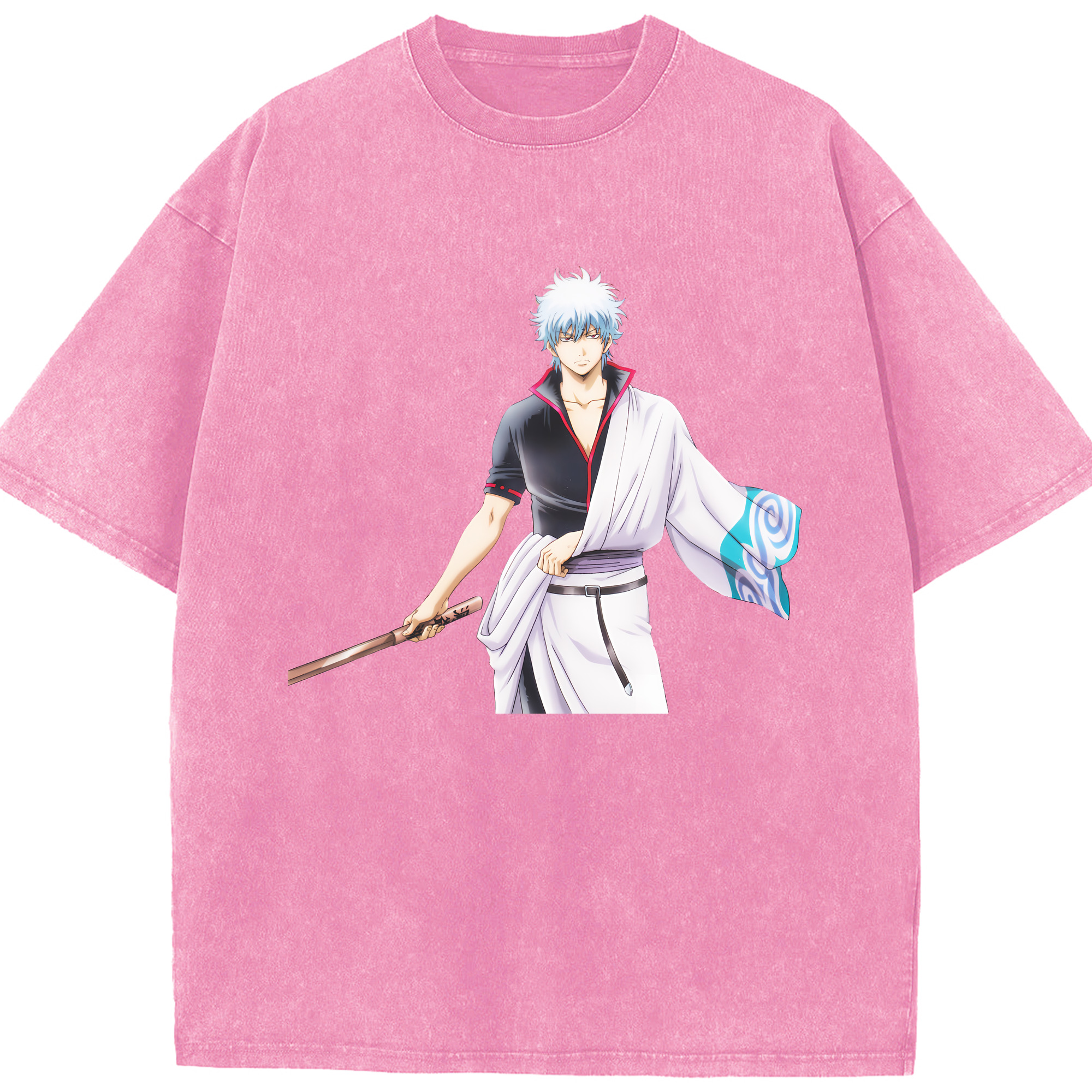 （画像用） ぎんたま 坂田銀時（さかたぎんとき） 神楽 志村新八（しむら しんぱち） GINTAMA Sakata Gintoki Kagura Shimura Shinpachi 綿100% ヴィンテージ風 半袖Tシャツ（フロントプリント）